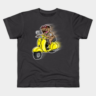 Scooter Riding Pug (Pug Dog 2021) Kids T-Shirt